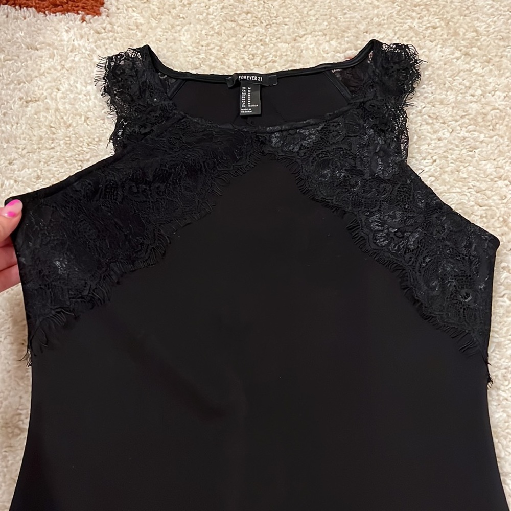 Black lace detail dress